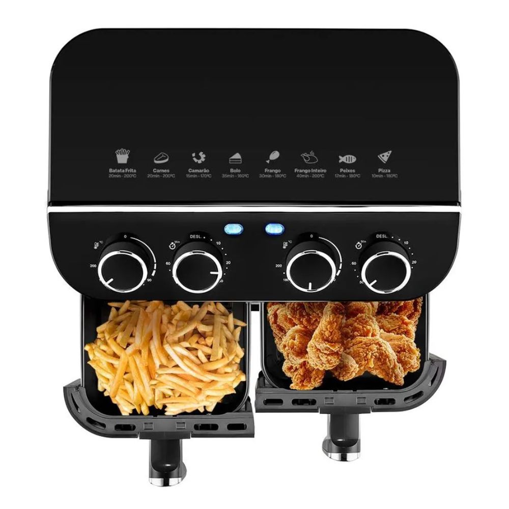 Fritadeira Elétrica Air Fryer 8l 2 Gavetas 127v Multi Go233