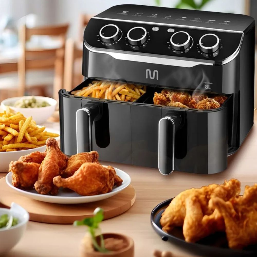 Fritadeira Elétrica Air Fryer 8l 2 Gavetas 127v Multi Go233