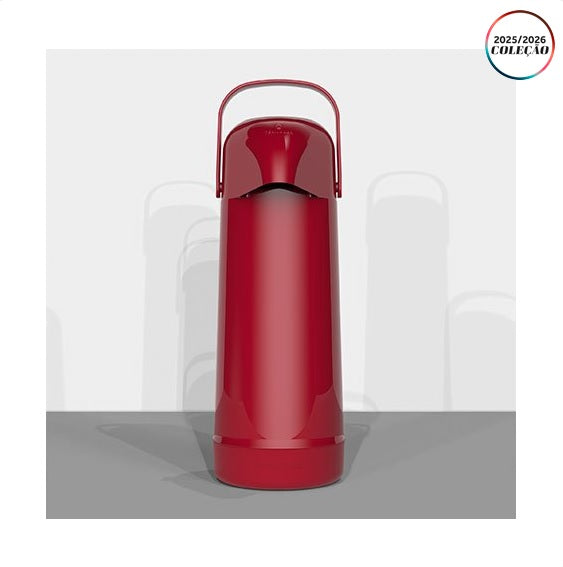 Garrafa Térmica Magic Pump 1Litro Vermelho Latino - Termolar