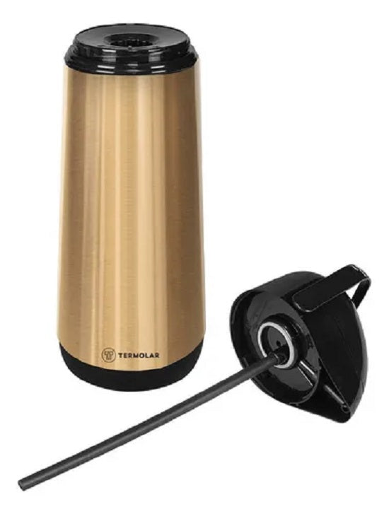 Garrafa Térmica Lúmina 1 Litro Inox Gold Termolar