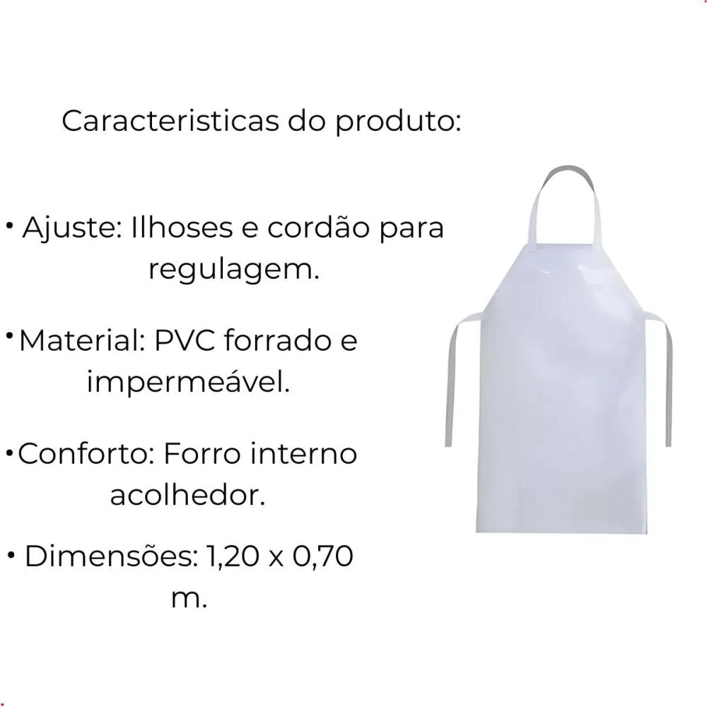 Avental Pvc Com Ilhós E Cordão Forrado 1.20x0.65 Brascamp