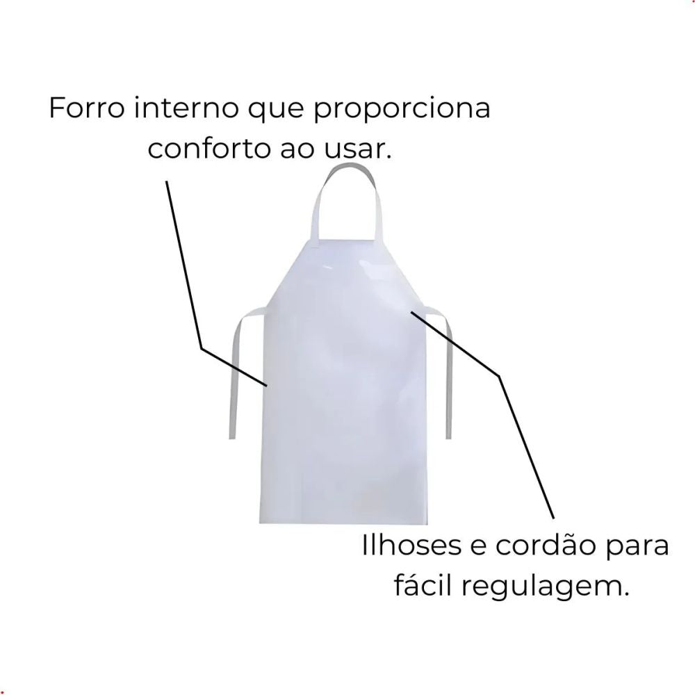 Avental Pvc Com Ilhós E Cordão Forrado 1.20x0.65 Brascamp