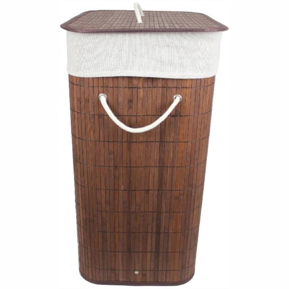 Cesto Lavanderia de Bambu Marrom 65 litros N2301689 Evolux