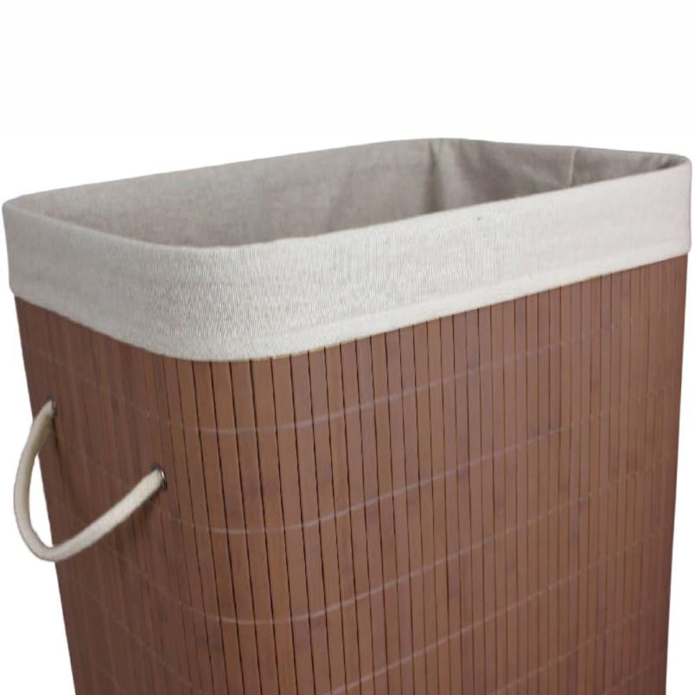 Cesto Lavanderia de Bambu Marrom 65 litros N2301689 Evolux