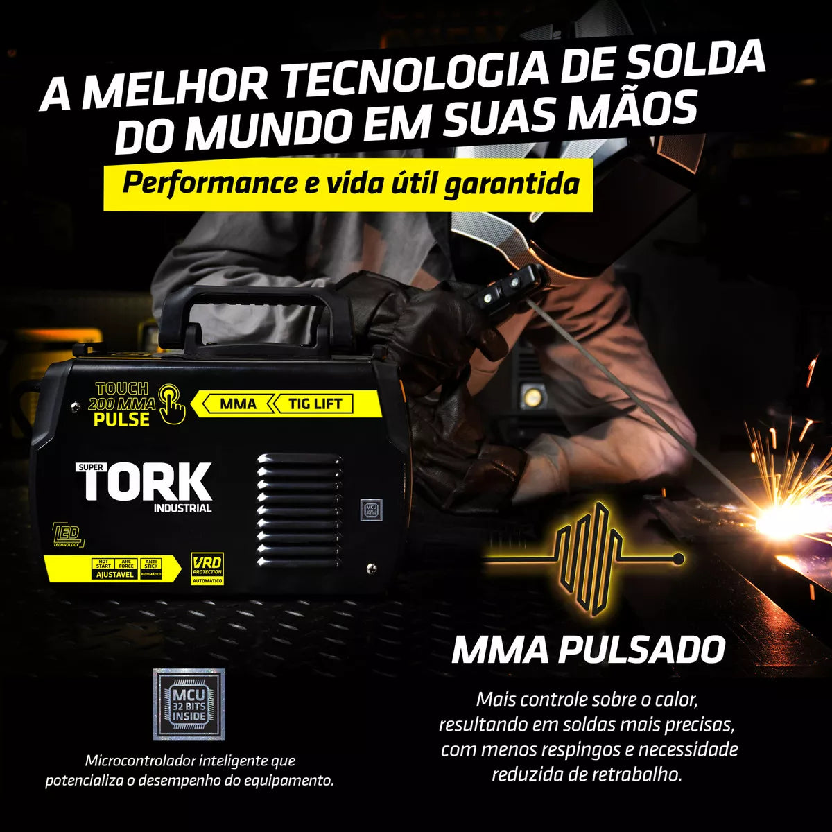 INVERSOR 200 AMPERES (TIG/ELETRODO) 220V ITE-10200-220V TORK