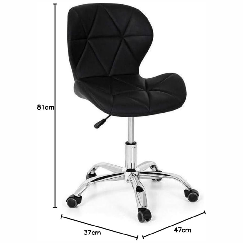 Cadeira Office Eiffel Slim Base Giratória Preta Evolux