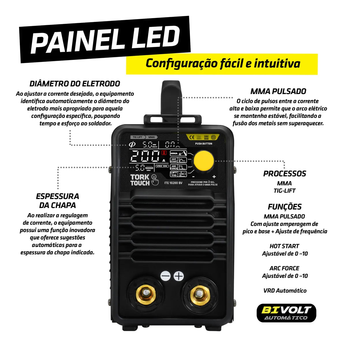Máquina de solda Inversora Super Tork 200BV ITE-10200-BV