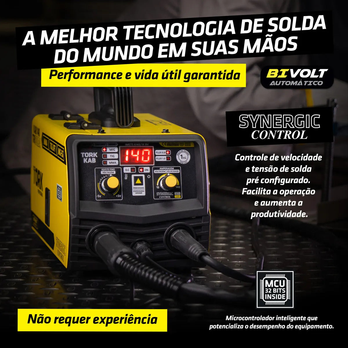 Maquina Solda Inversora Mig 140a Sem Gás 3 Em 1 Tig Eletrodo