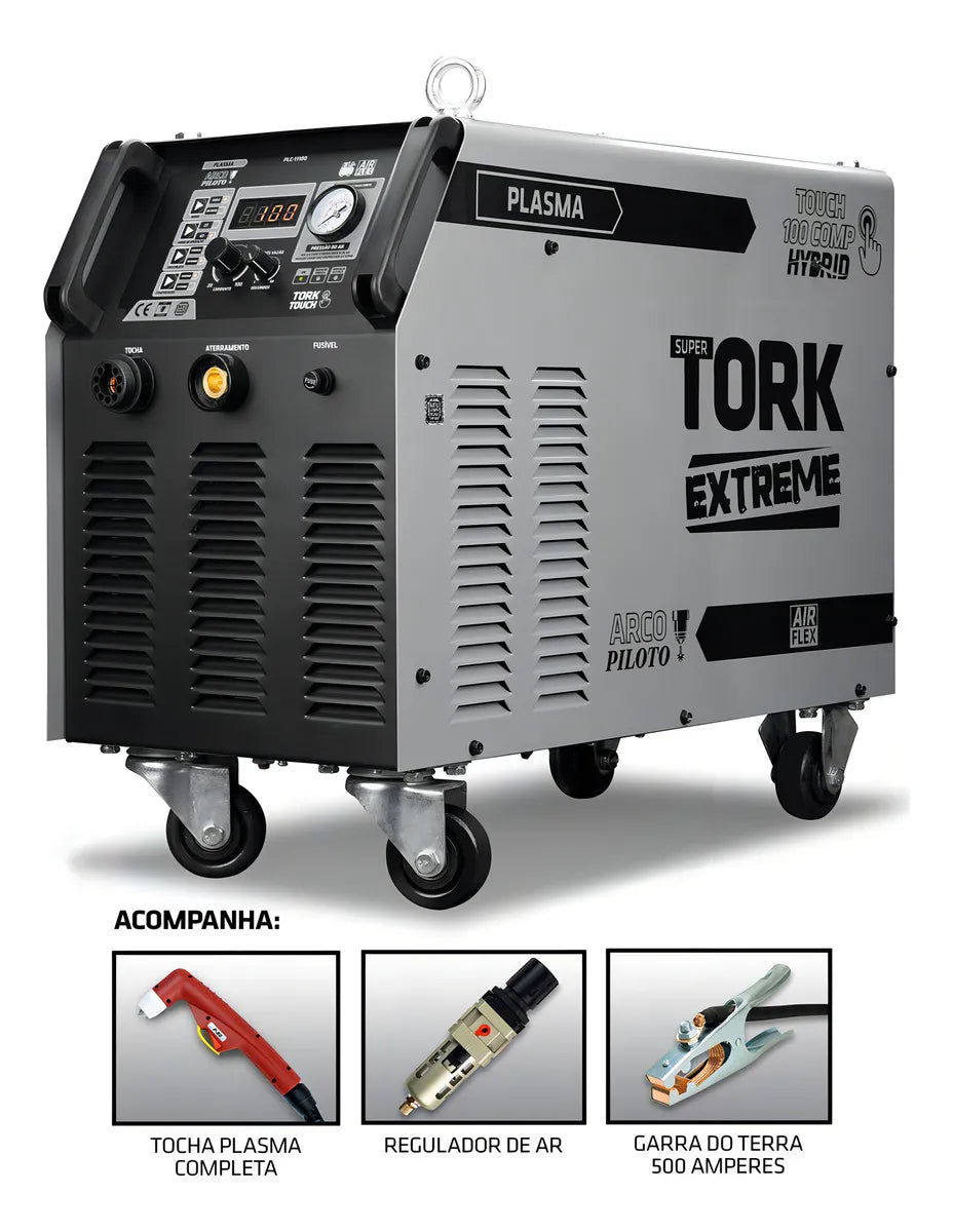 CORTE PLAS ARCO PILOTO 100A COMPRESSOR PLC-11100-3X220V TORK