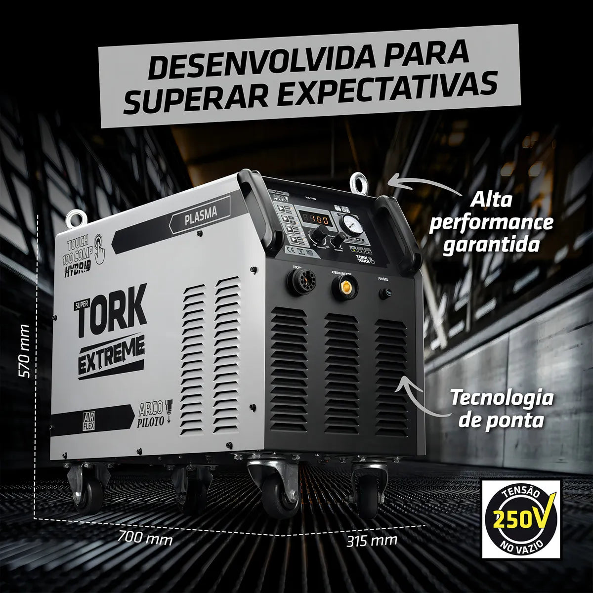 CORTE PLAS ARCO PILOTO 100A COMPRESSOR PLC-11100-3X220V TORK