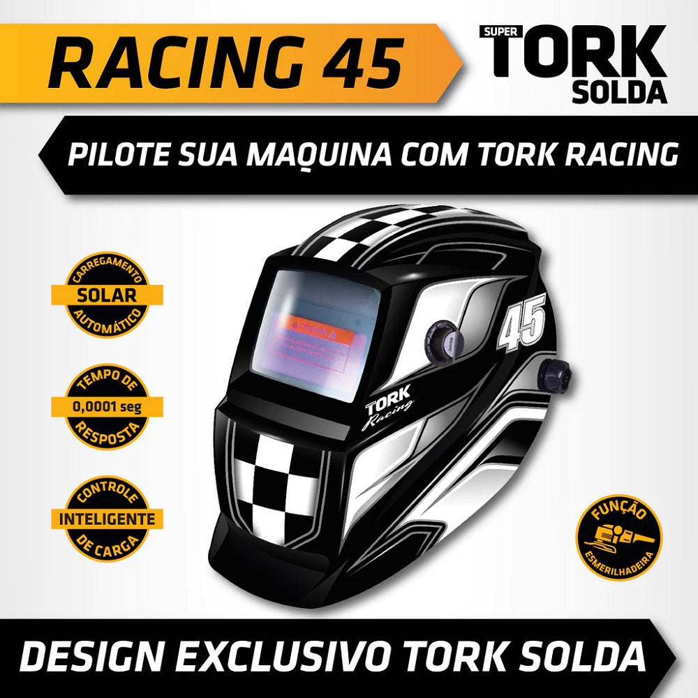 Máscara de Solda Tork Racing 4k com Esc. Aut. MTR-9045 Tork