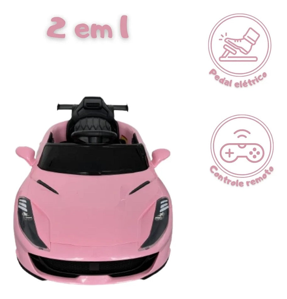 Carro Elétrico Infantil Scarlet GT 12V Rosa - 2021 Bang Toys