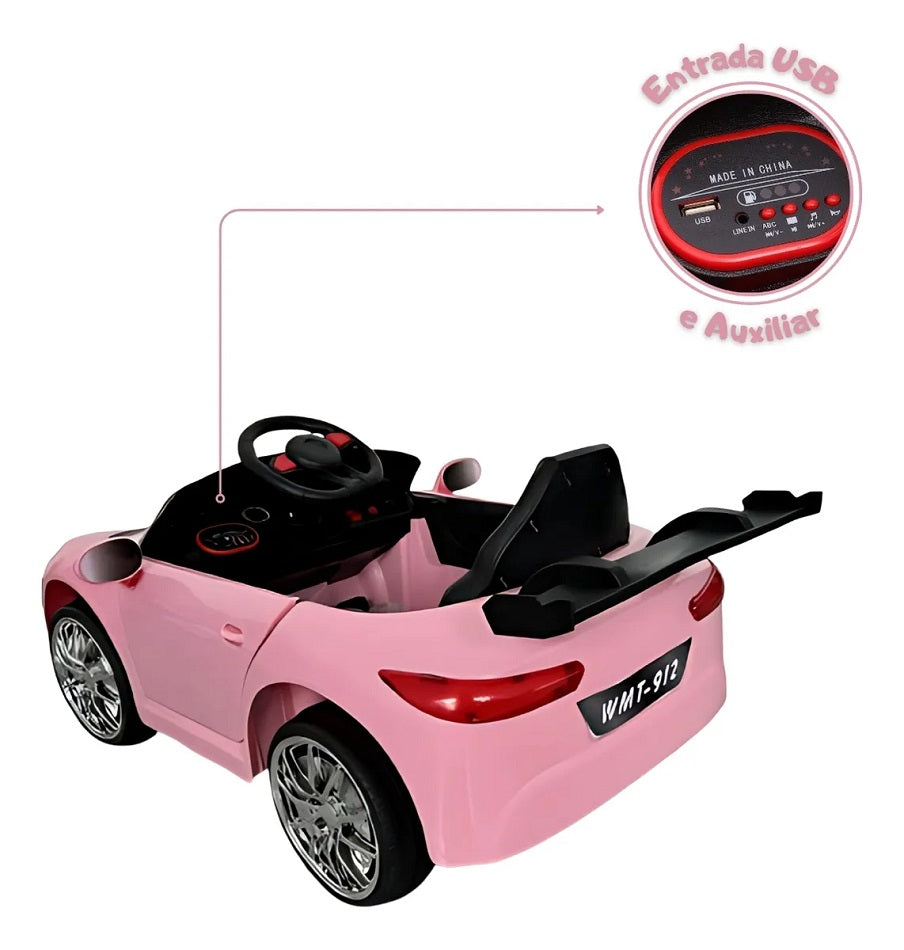 Carro Elétrico Infantil Scarlet GT 12V Rosa - 2021 Bang Toys