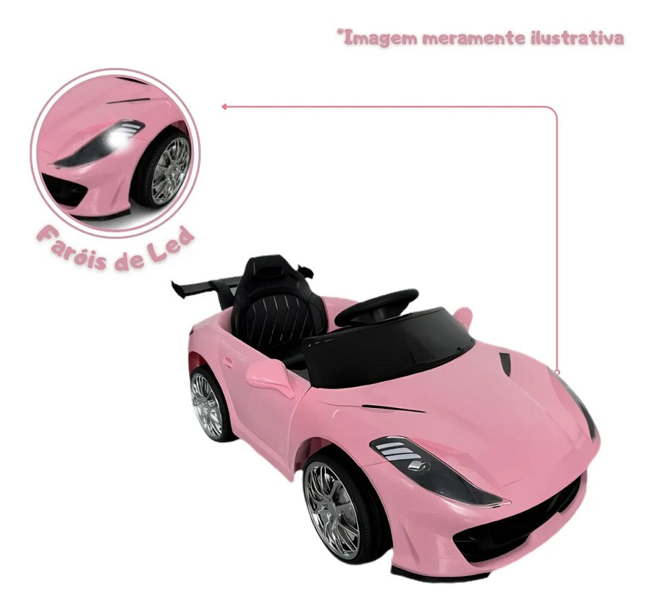 Carro Elétrico Infantil Scarlet GT 12V Rosa - 2021 Bang Toys