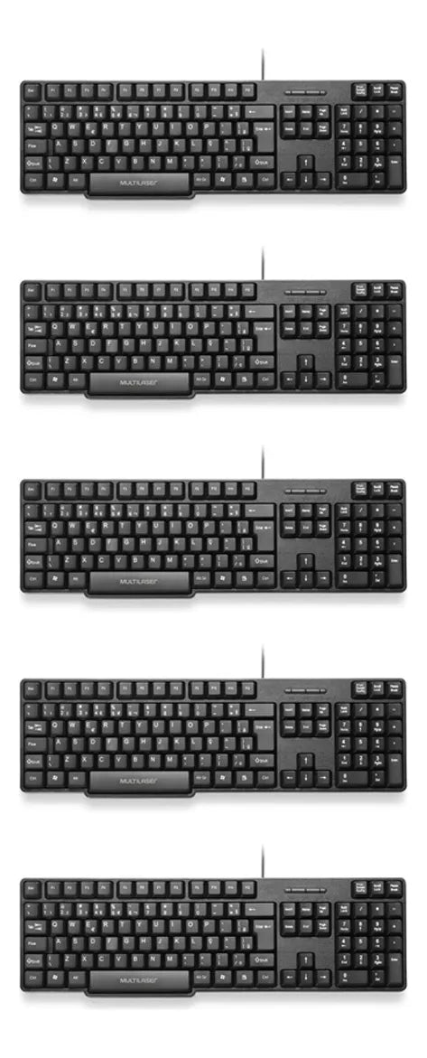 Kit 5 Teclado Básico Preto Usb Multilaser Tc213 Atacado