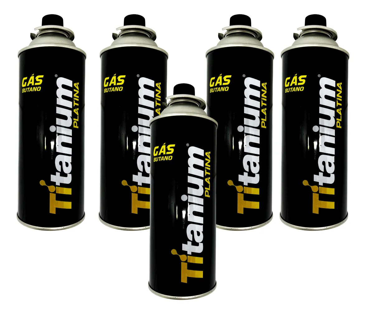 Kit 5 Latas Refis Gás Butano Maçarico Fogareiro Titanium