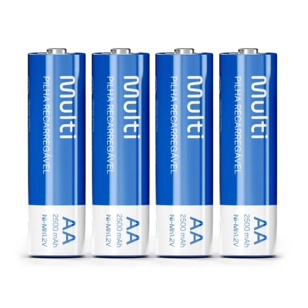 Pilhas Recarregáveis AA 2500Mah 4 Unidades Multilaser CB052