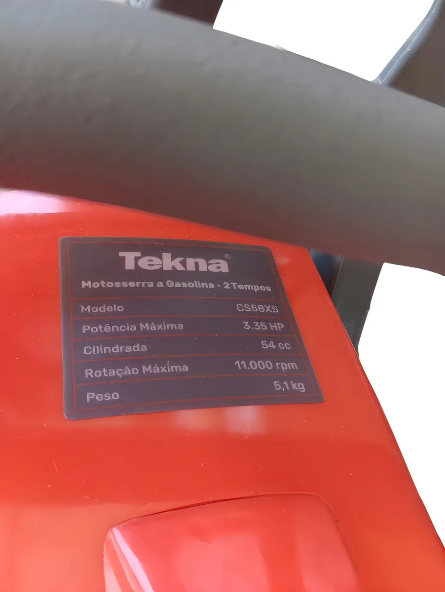 MOTOSSERRA GASOLINA TEKNA CS58XS 54CC 2T CORRENTE