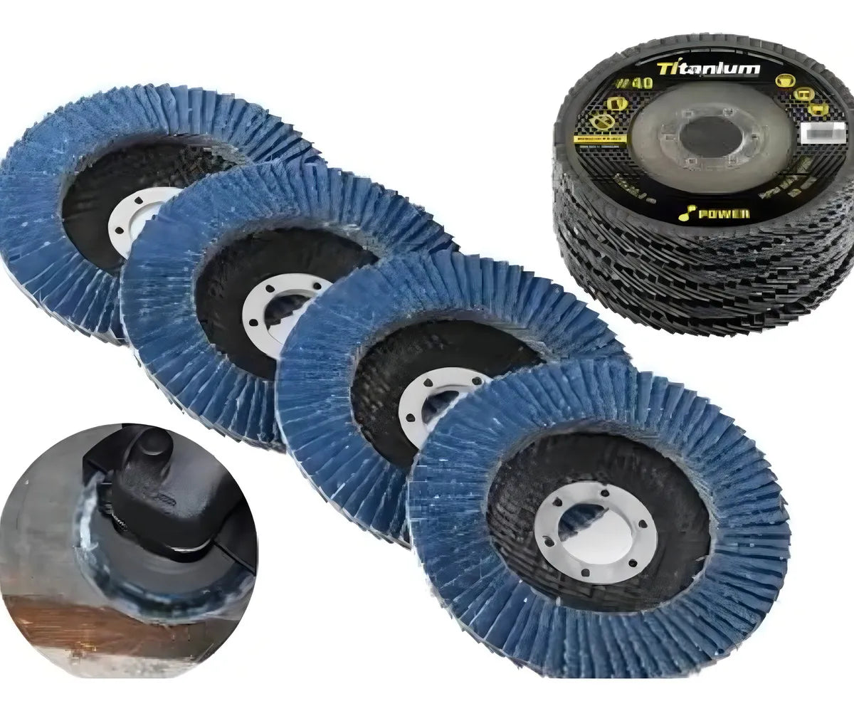 Kit com 20 Discos Flap 4 1/2x7/8 60 Graos - Titanium