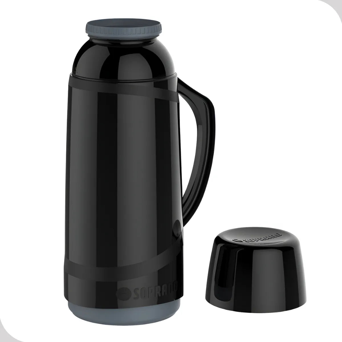 GARRAFA TERMICA CRISTAL 1L PRETA SOPRANO