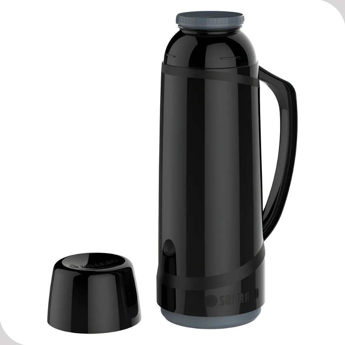 GARRAFA TERMICA CRISTAL 1L PRETA SOPRANO