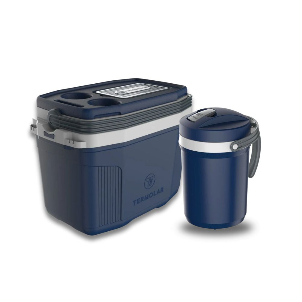 Caixa Térmica 20L + Jarra Térmica Fliptop 2,5L Azul Tech Termolar