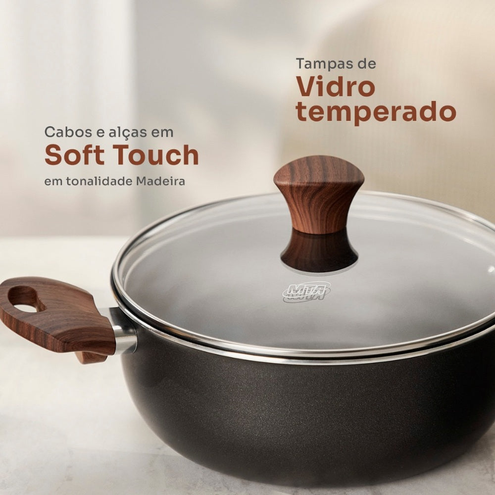 Conjunto De Panelas MTA Resvestimento De Cerâmica 5 PÇS