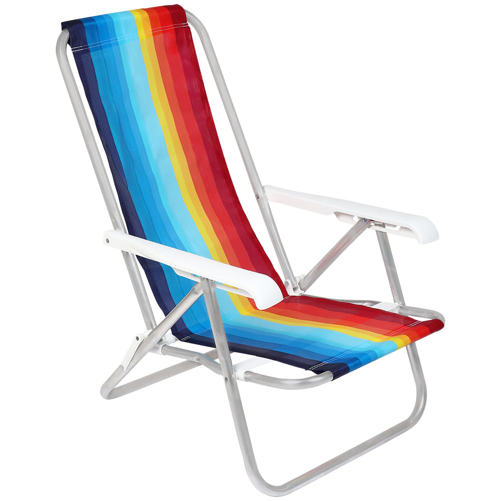 Cadeira Reclinável 4 Posições Alumínio Bel Cores Diversas