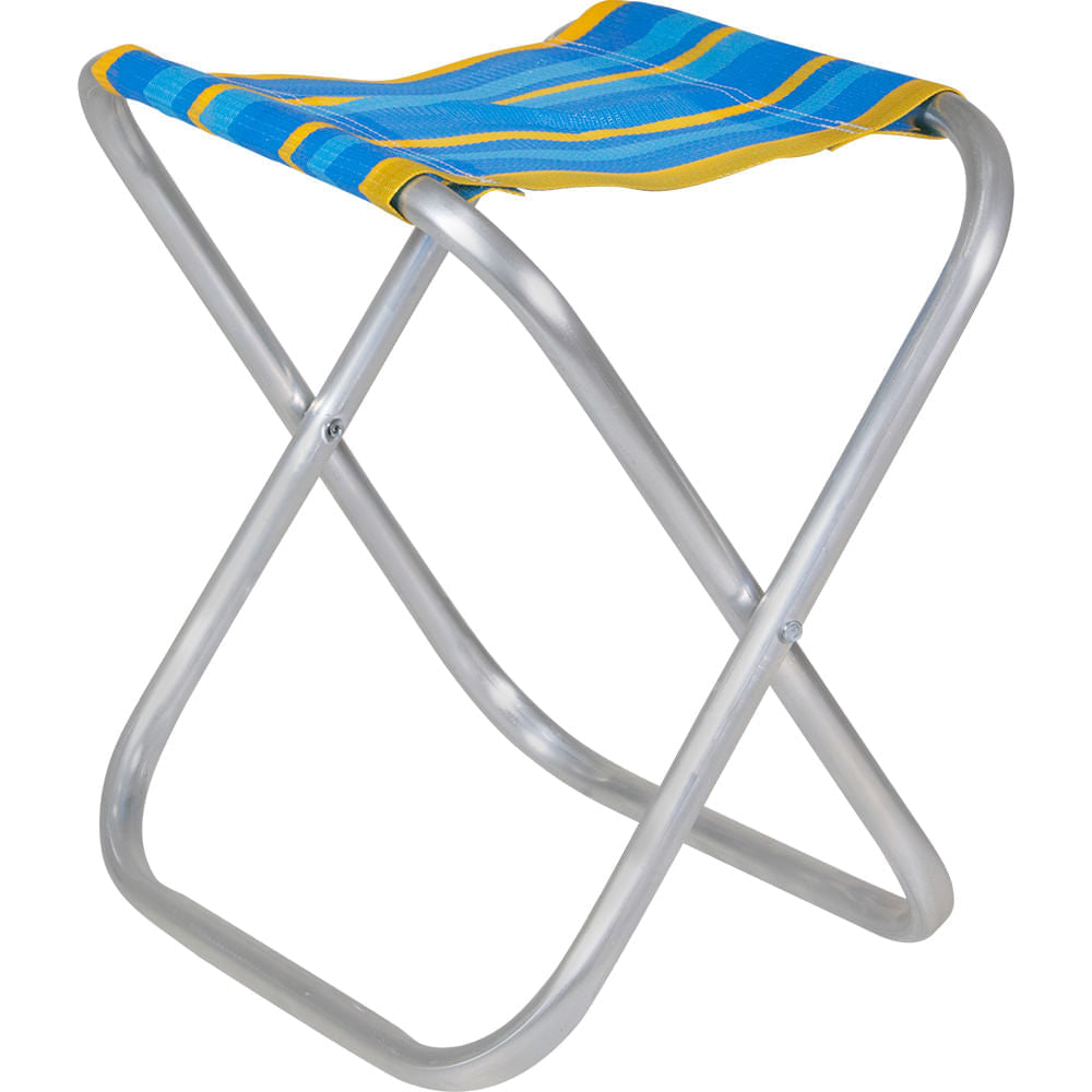 Banqueta Dobrável em Alumínio Camping Cores Sortidas Bel