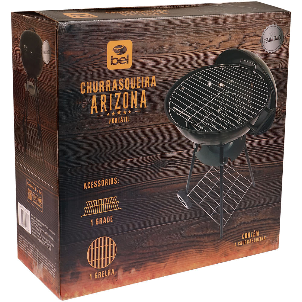 Churrasqueira Arizona Esmaltada a Bafo Portátil c/ Rodas Bel