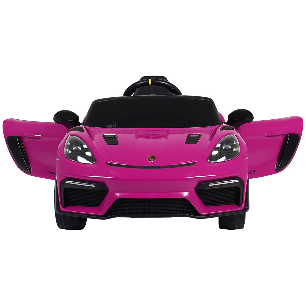 Carro Elétrico Infantil Porsche Spyder 718 RS 12V Rosa Bel