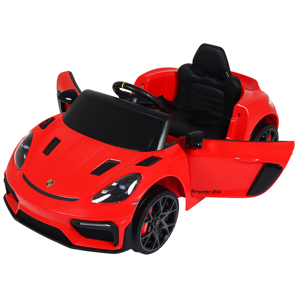 Carro Elétrico Infantil Porsche Spyder 718 RS 12V Vermelho Bel