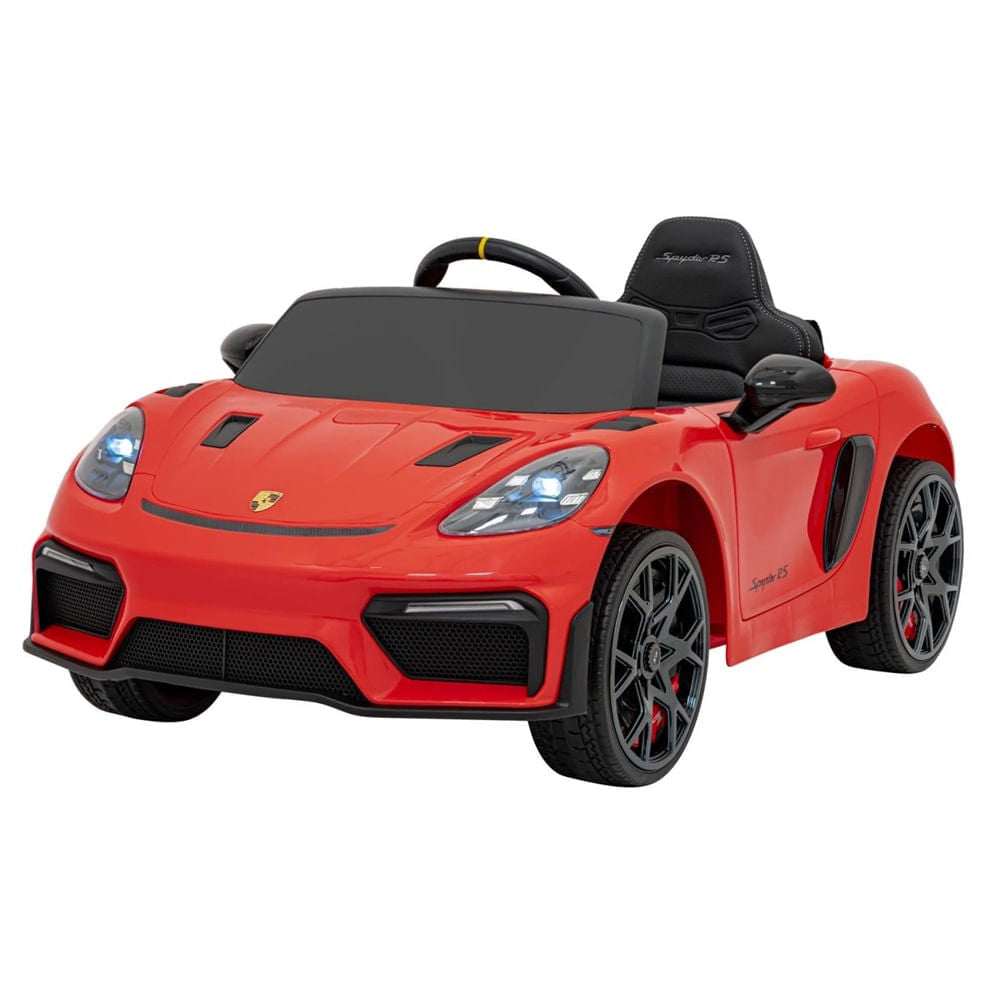 Carro Elétrico Infantil Porsche Spyder 718 RS 12V Vermelho Bel