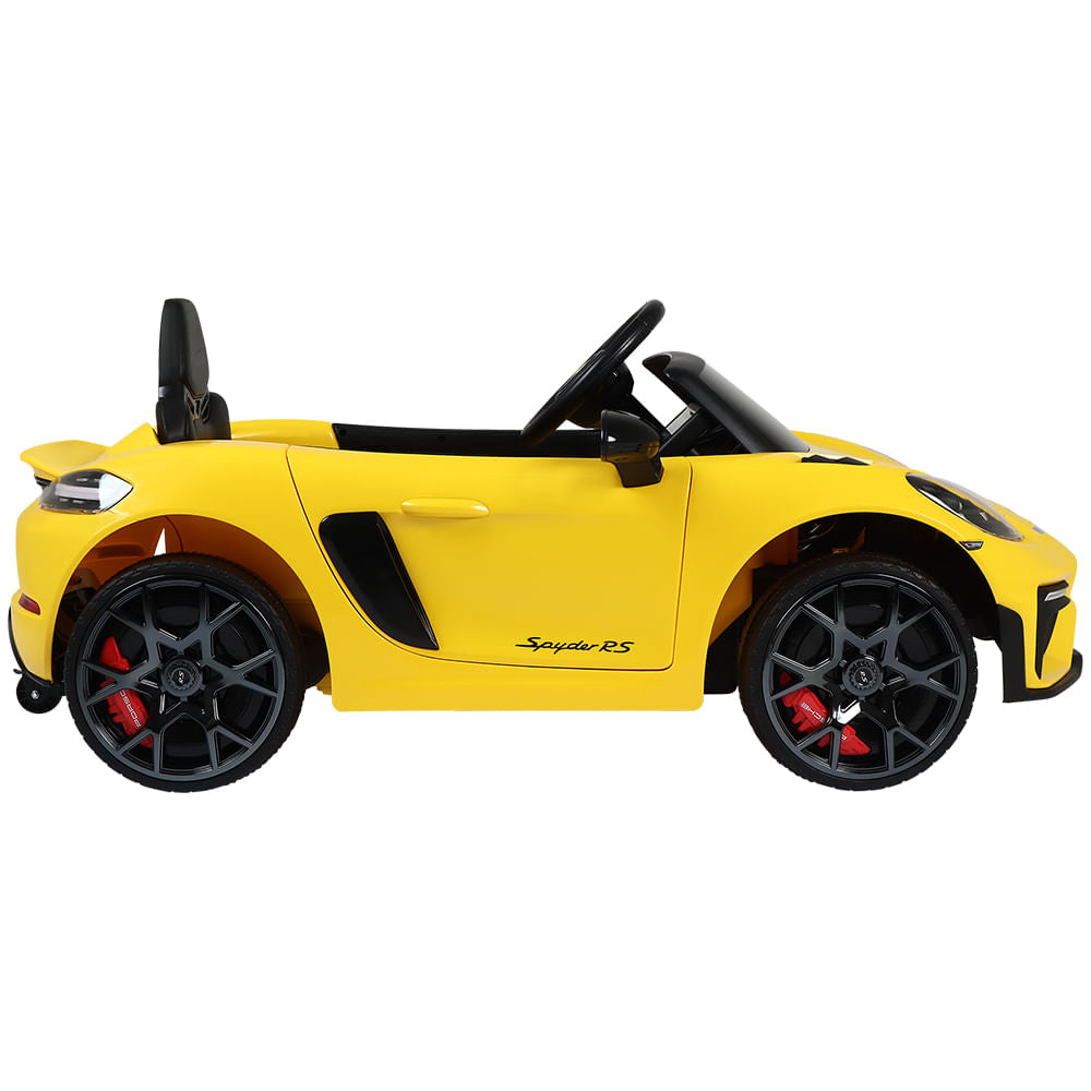 Carro Elétrico Infantil Porsche Spyder 718 RS 12V Amarelo Bel