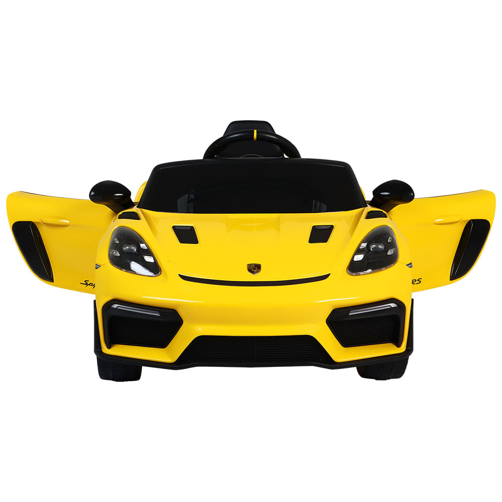 Carro Elétrico Infantil Porsche Spyder 718 RS 12V Amarelo Bel