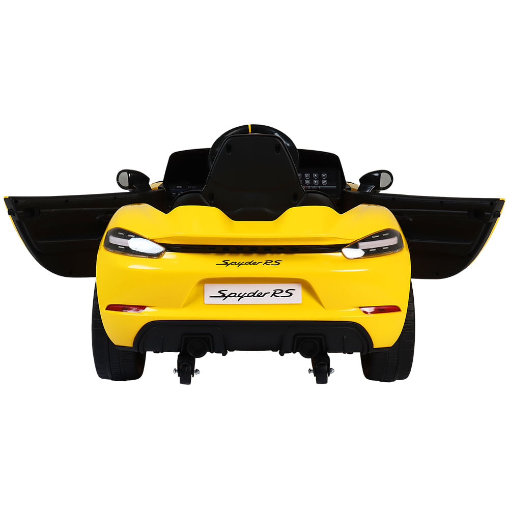 Carro Elétrico Infantil Porsche Spyder 718 RS 12V Amarelo Bel