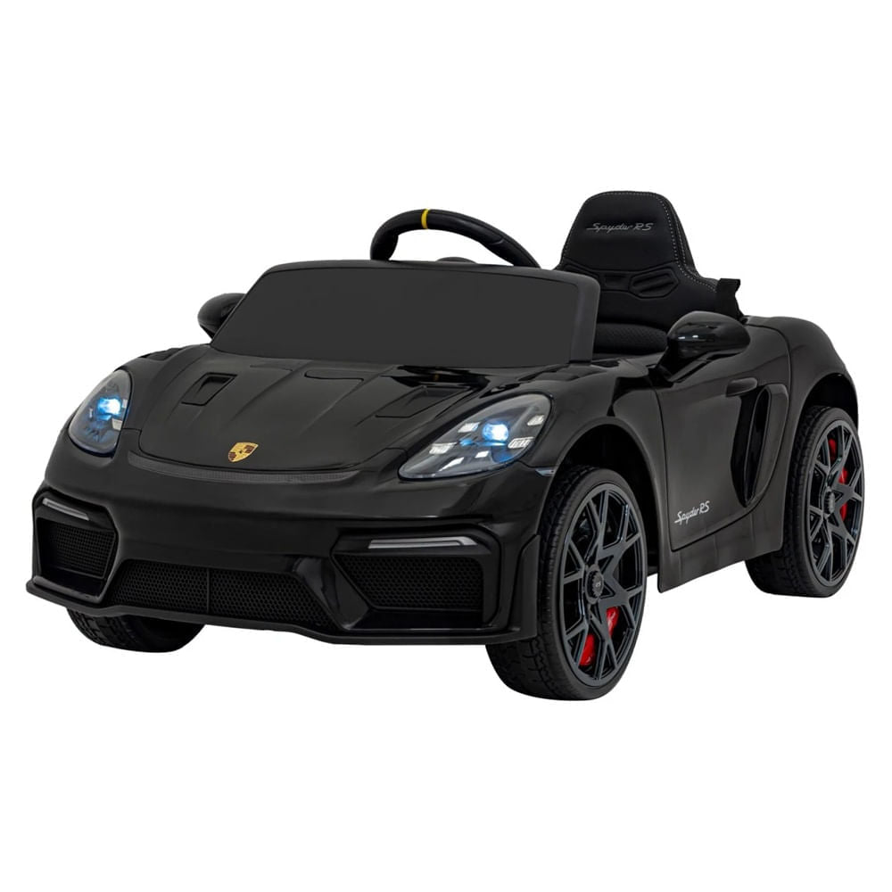 Carro Elétrico Infantil Porsche Spyder 718 RS 12V Preto Bel