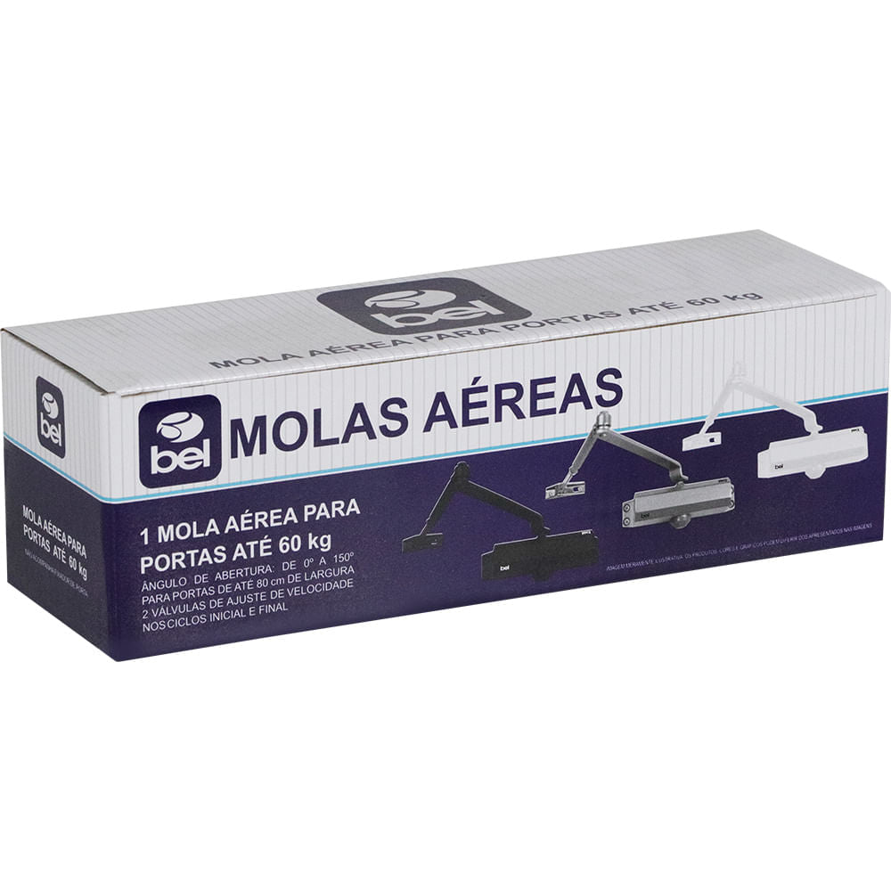 Mola Aérea Automática Para Portas Até 60 Kg Branca Bel