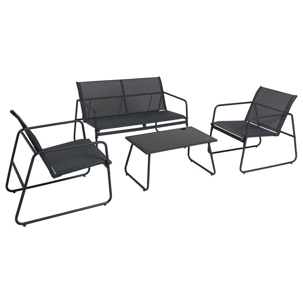 Conjunto de Mesa para Jardim Weekend Preto 4Pçs 83508 Bel