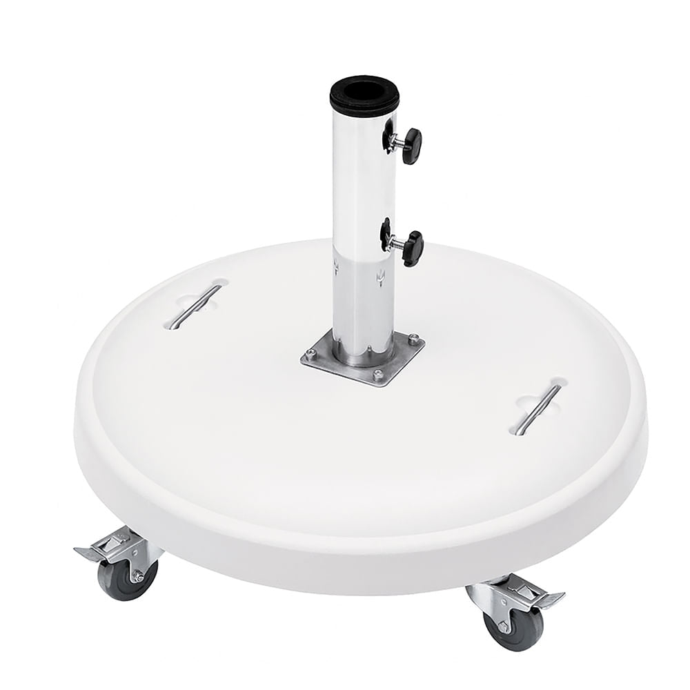 Base para Ombrellone Redonda Concreto com Rodas 50kg Branca