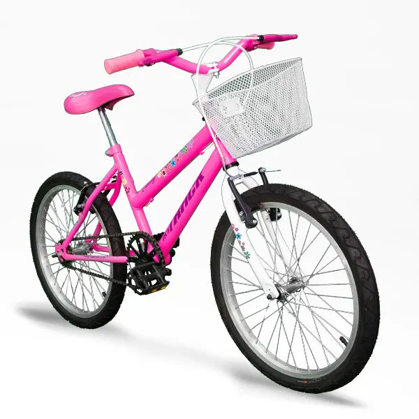 Bicicleta track bike Aro 20 Infantil Marcha Rosa Flúor