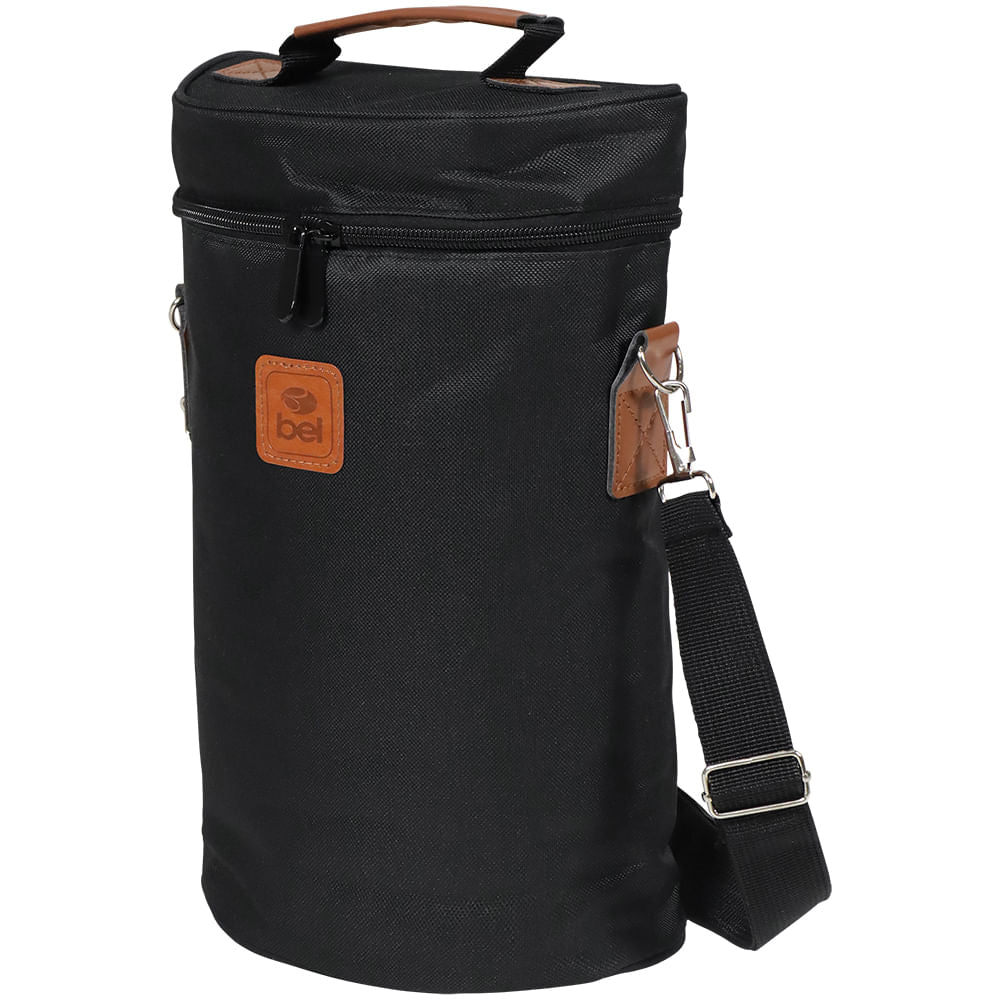 Bolsa Térmica Malbec Para 2 Garrafas de Vinho Preta Bel