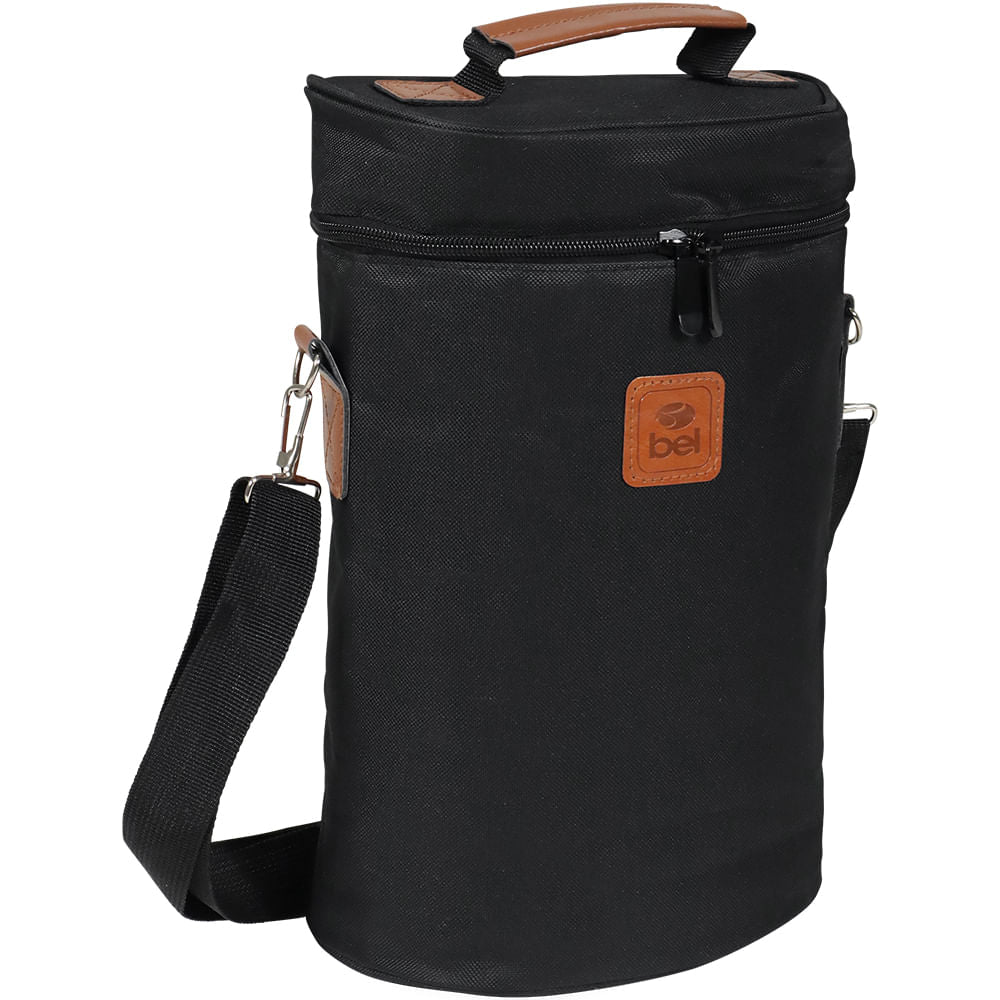 Bolsa Térmica Malbec Para 2 Garrafas de Vinho Preta Bel