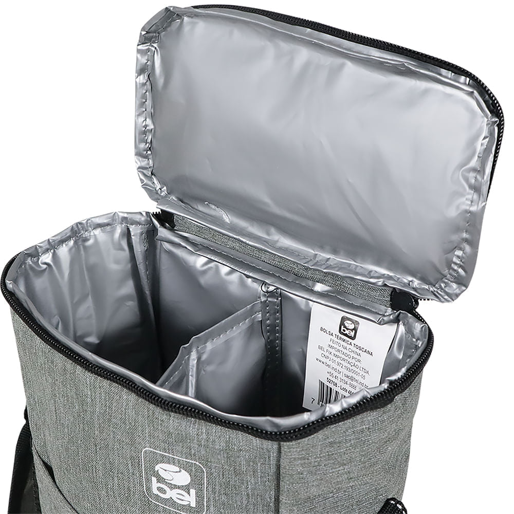 Bolsa Térmica Toscana Para 2 Garrafas de Vinho Cinza Bel