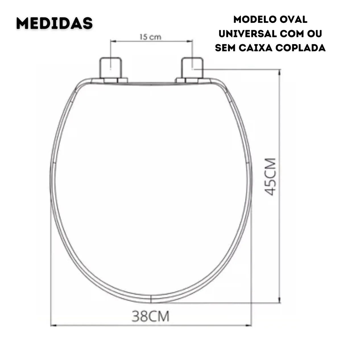Tampa De Vaso Almofadada Plus Slim Universal Assento Branco