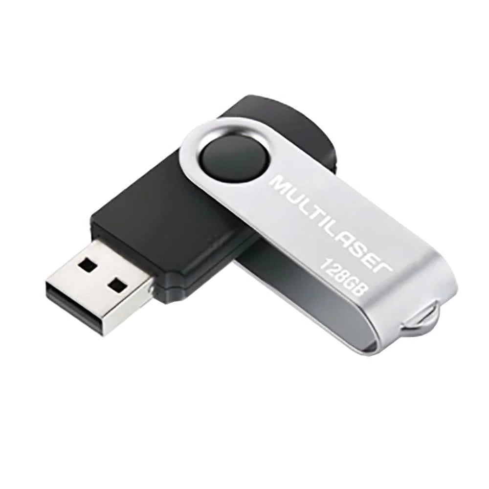 Pendrive Twist 128GB Preto - USB Leitura 10MB/S Multilaser
