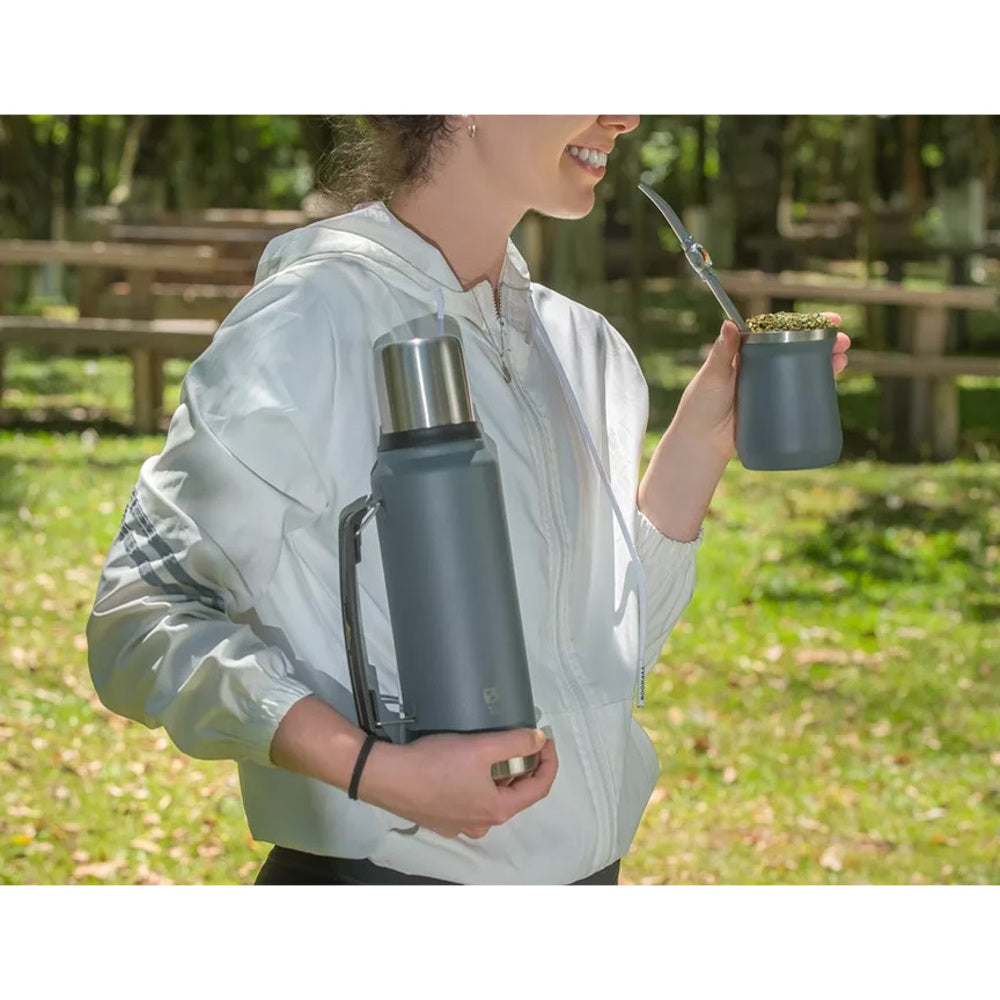 Garrafa Térmica Everest 1Litro Soprano Cinza