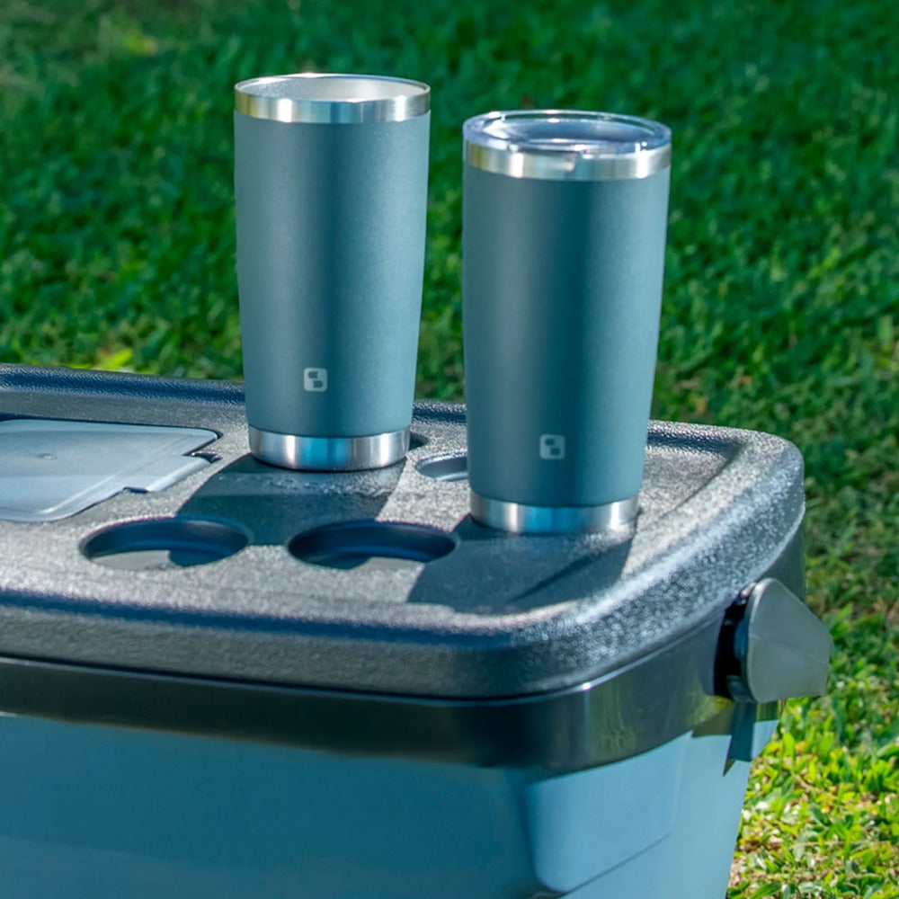 Copo Térmico de Inox com Tampa 500 ml Cinza Everest Soprano