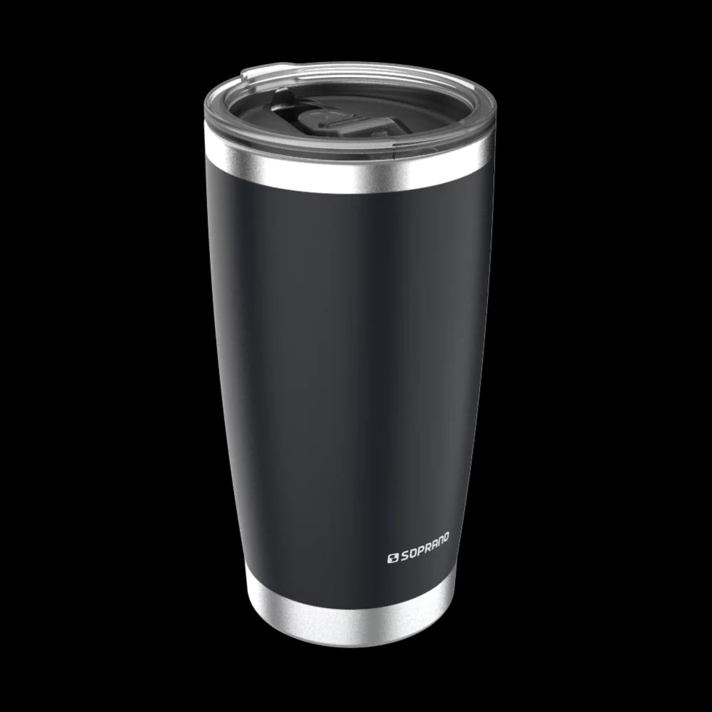Copo Térmico de Inox com Tampa 500 ml Preto Everest Soprano