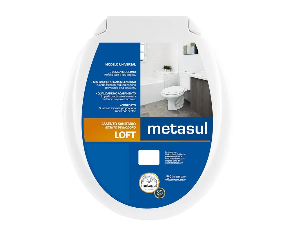 Assento Sanitário Plástico Loft Metsul Branco IBMF
